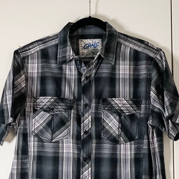 Men’s Chalc Short Sleeve Button Down Shirt - Picture 3 of 5